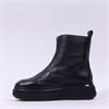 Wonders XFly Platform Front Zip Boot - Black Leather